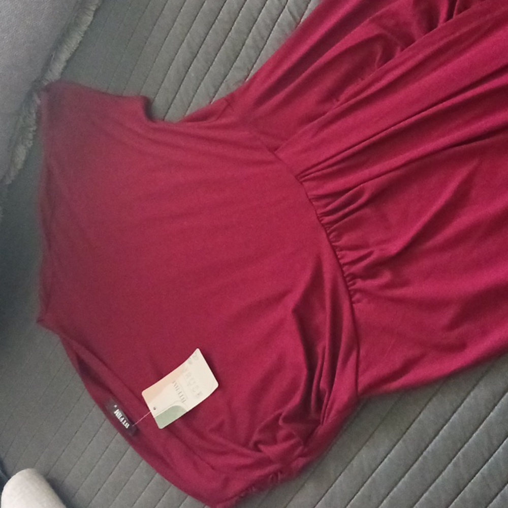 NWT BURGANDY One Shoulder High Low Dress